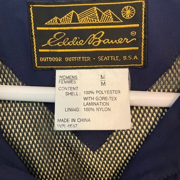 VTG 80s/90s Eddie Bauer Teal‎ Pink Gore-Tex Hooded Jacket Womens Medium - Picture 11 of 16